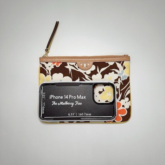 Tory Burch 81124 Floral Reverie Print Canvas Pouch  Clutch Wallet Zip Tassel $98 - Picture 6 of 10